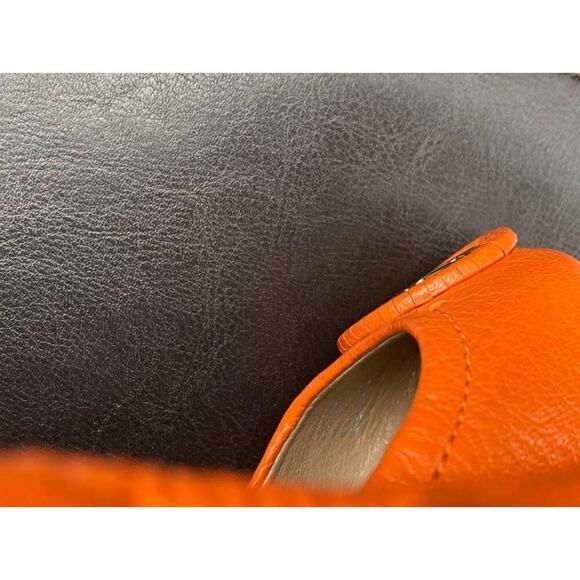 Tory Burch Minnie Travel Ballet Leather Casual Orange Women's US 5 Slip-Ons - Picture 7 of 12